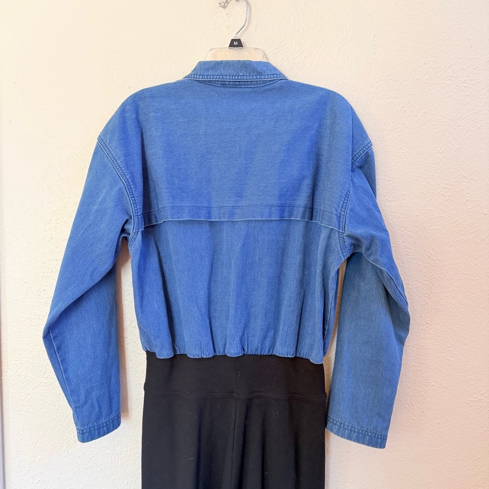 Vintage denim jumpsuit with black leggings - Picture 4 of 9